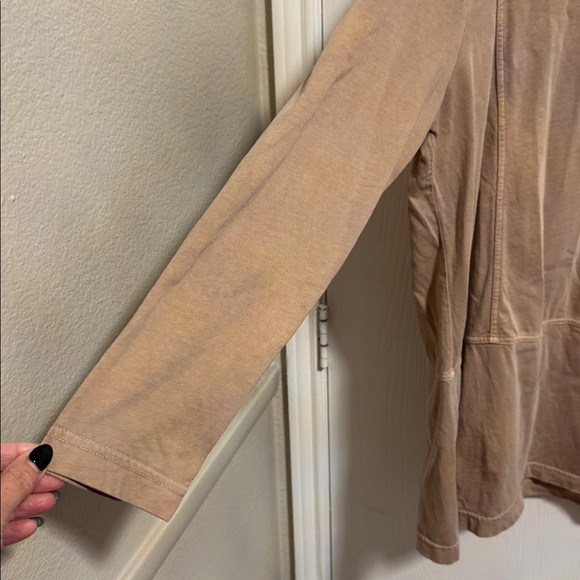 Pure Jill Organic Cotton Beige Seamed Tunic Large Long Sleeve Round Neck Soft - Picture 4 of 12